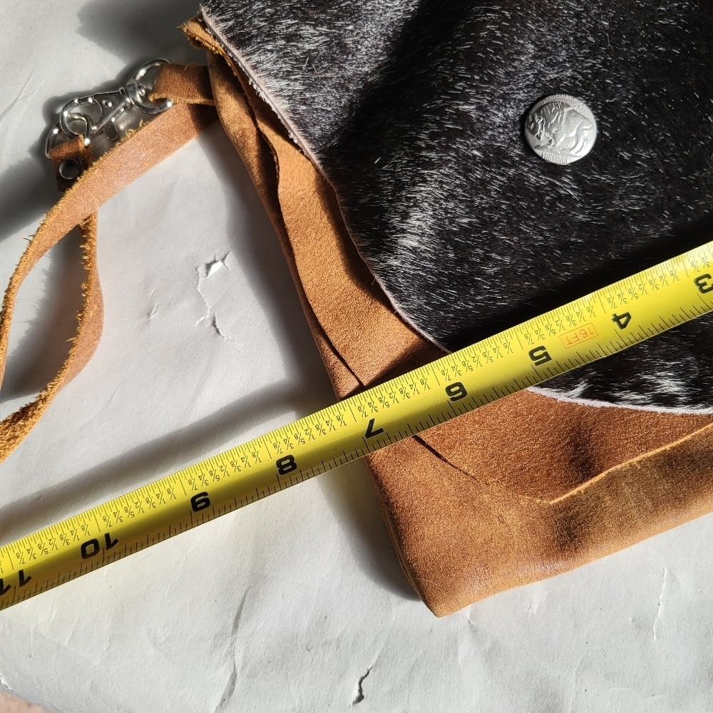 MYRA HAIR ON HIDE LEATHER SUEDE CROSSBODY BAG - Picture 5 of 9